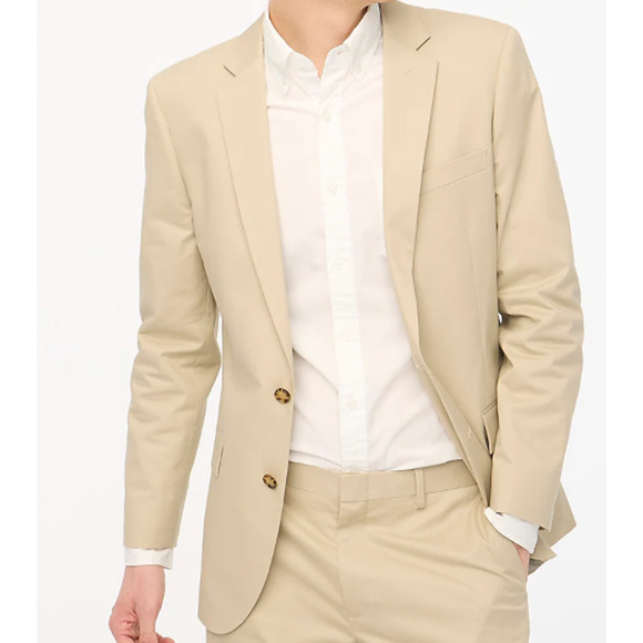 NWT J. Crew Men's Slim-Fit Thompson Performance Suit Jacket Sandy Dune Size 38R - Picture 1 of 14